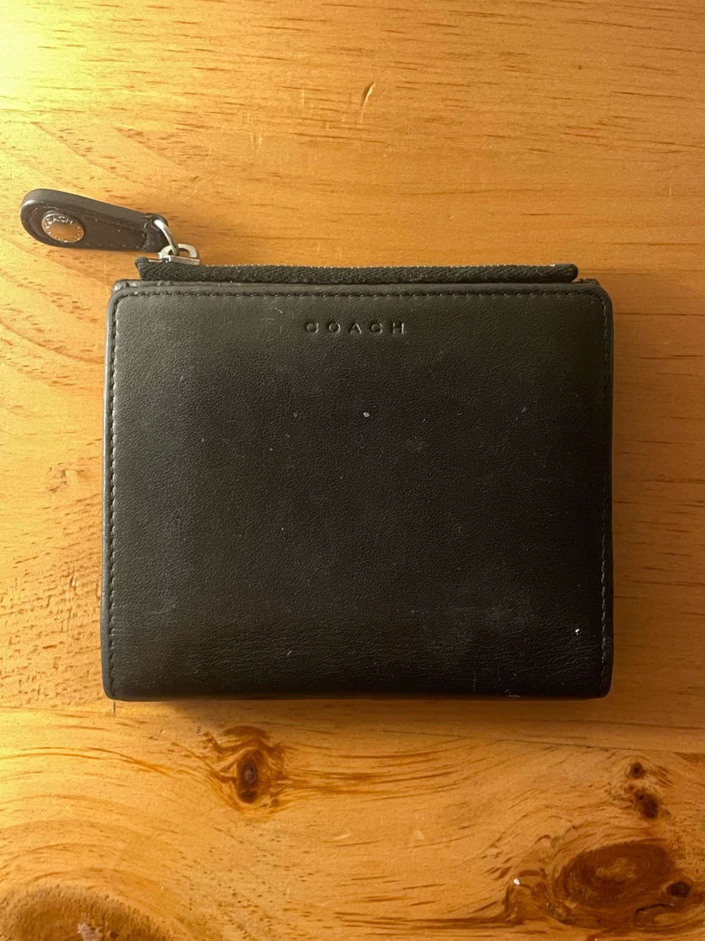 COACH Black Leather Bifold Wallet